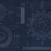 Blueprint of a gear wheel and gears, showcasing intricate design and precise measurements for mechanical engineering.