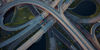 Aerial view of a motorway junction