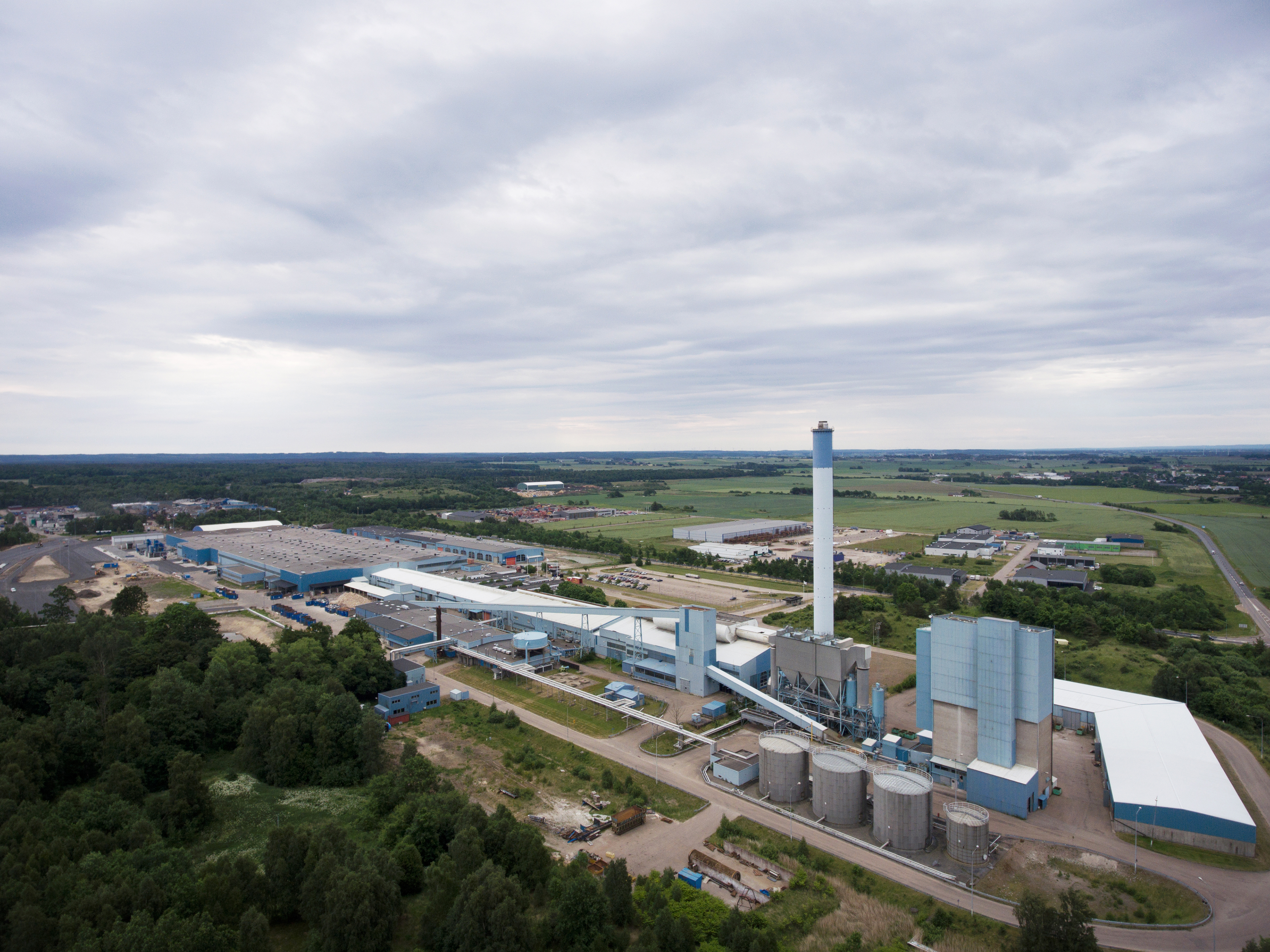 An aerial shot of Stena Nordic Recycling Center in Halmstad, Sweden.