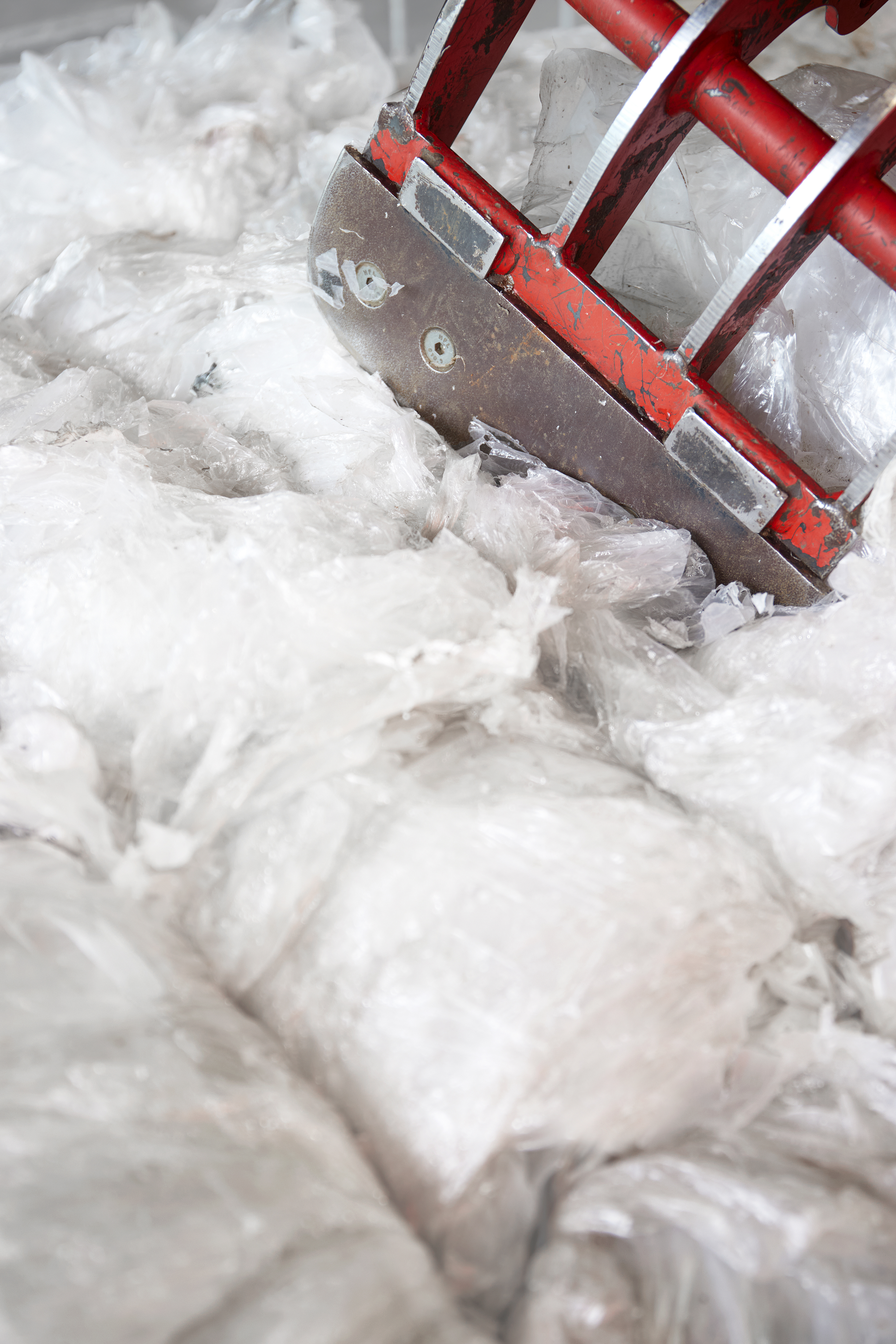 The plastic recycling process in action at Stena Nordic Recycling Center.