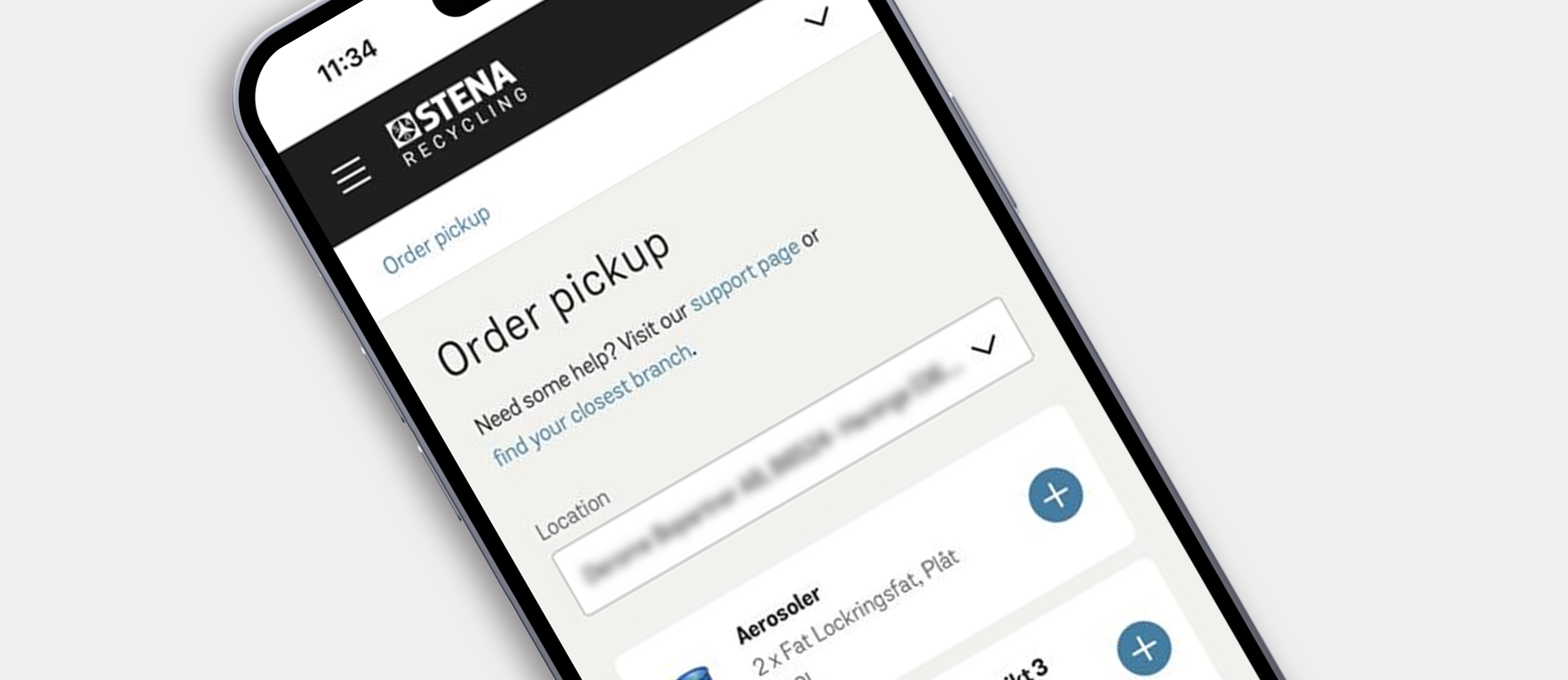 Bestill henting på mobil