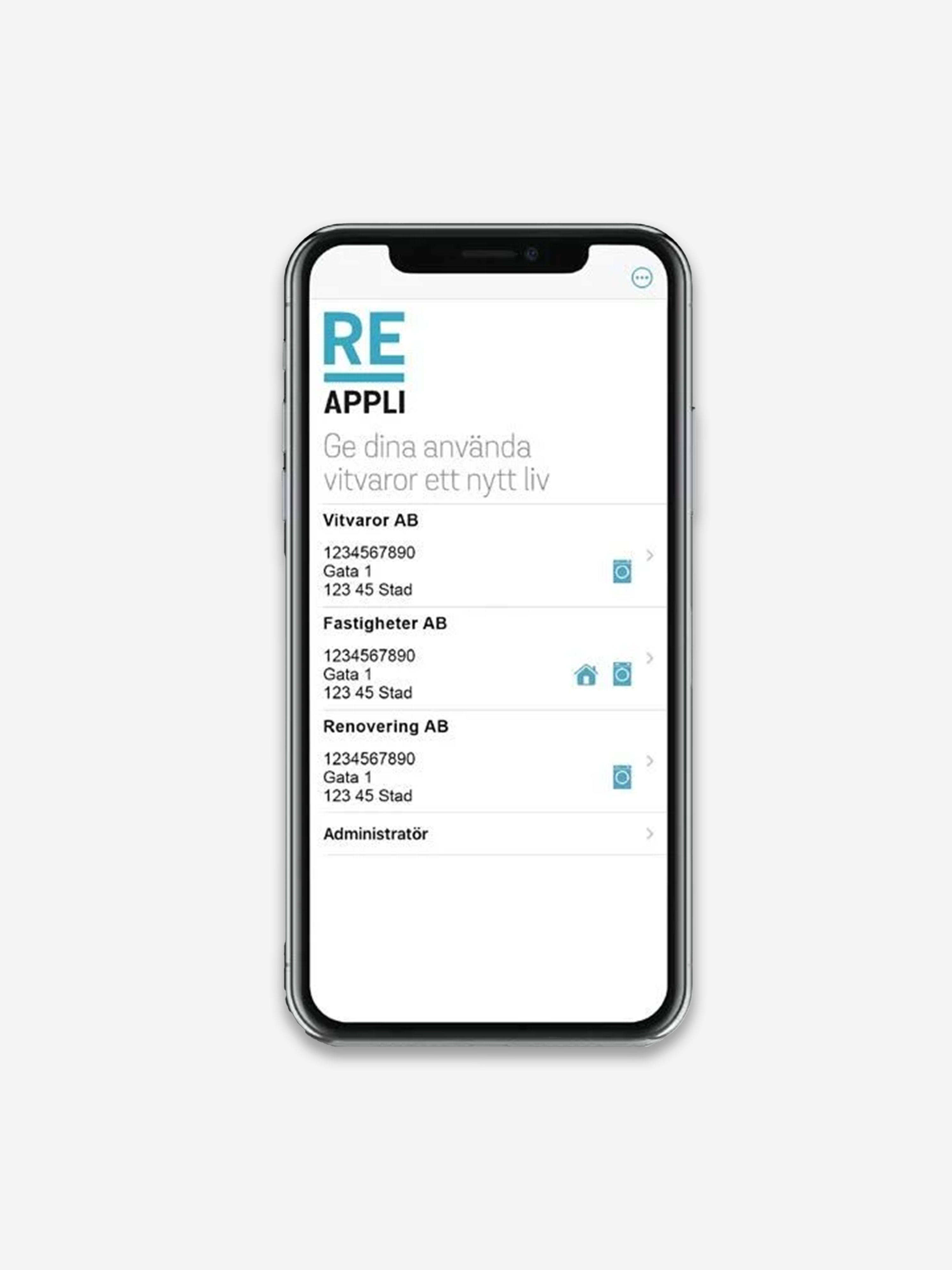 Steg 2 i användningen av appen ReAppli